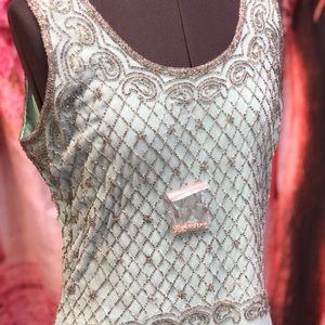 Hand beaded chiffon dress size large